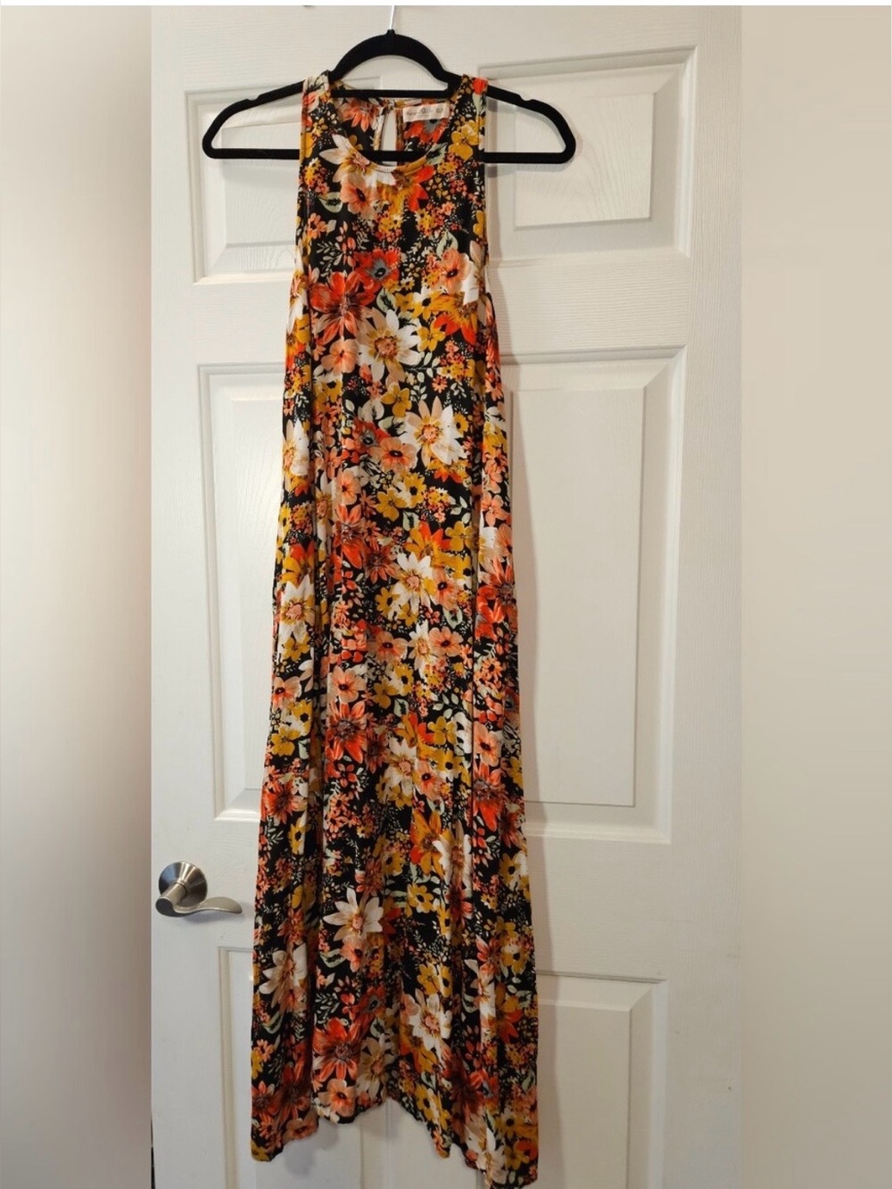 NATURAL LIFE Floral Maxi Dress in Black, Red, Yellow & Cream